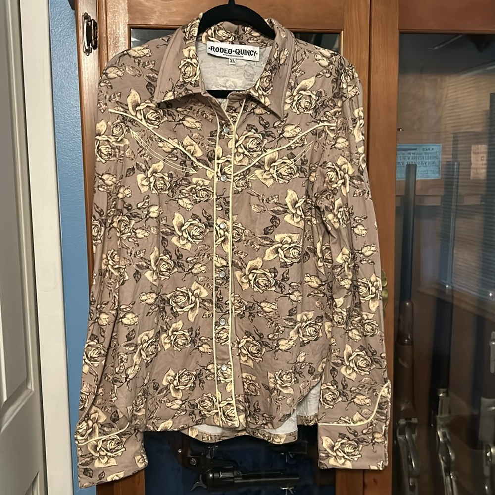 Rodeo Quincy western rose button down